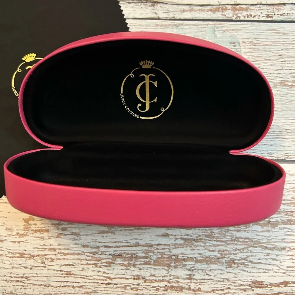 Juicy Couture Fuchsia Glasses Case with Cleaning Cloth